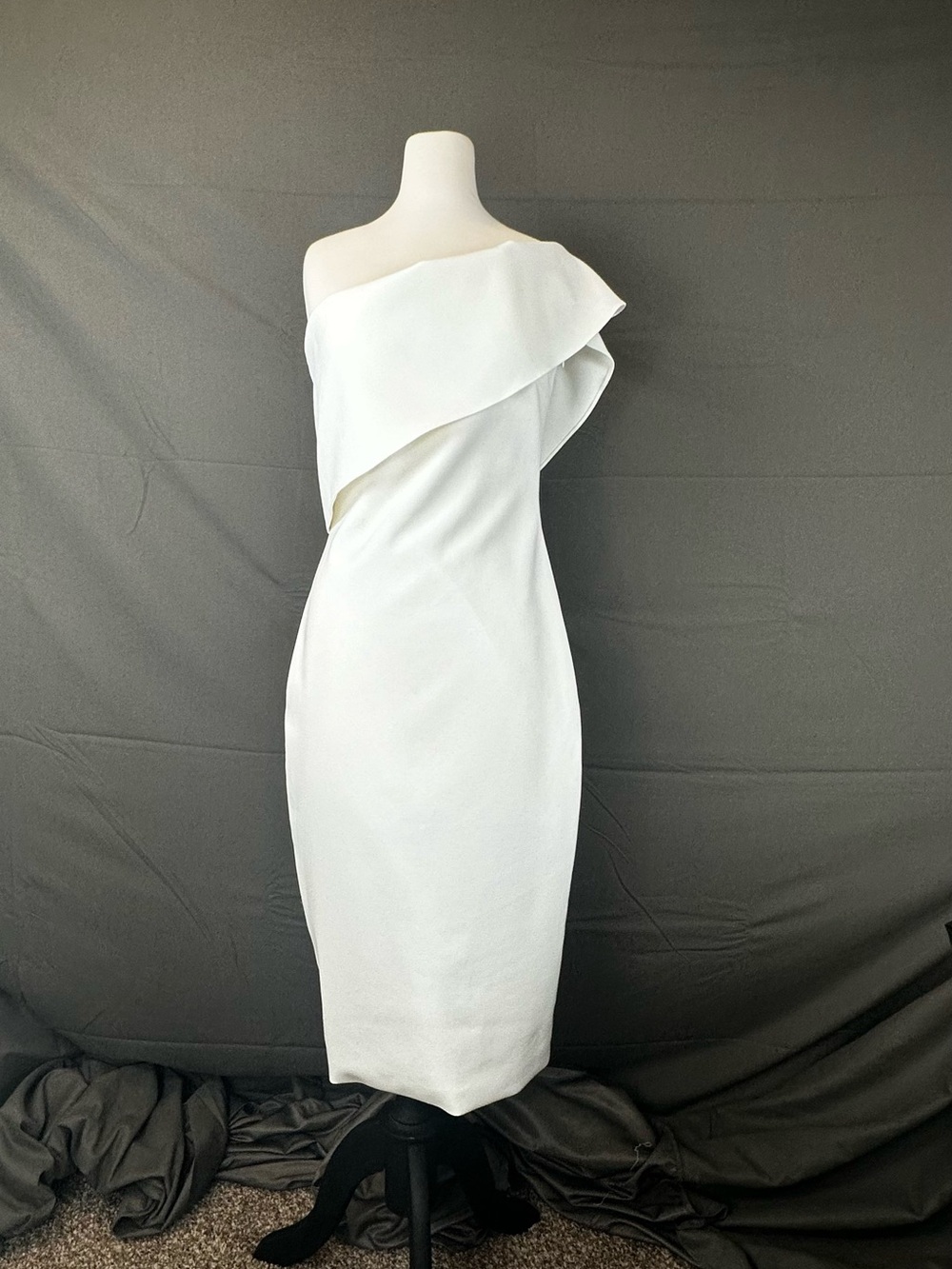 Likely Off-Shoulder White Sheath Dress